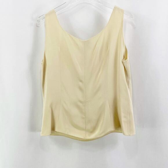 RENA LANGE Cream White Cropped Sleeveless Blouse - Picture 5 of 8